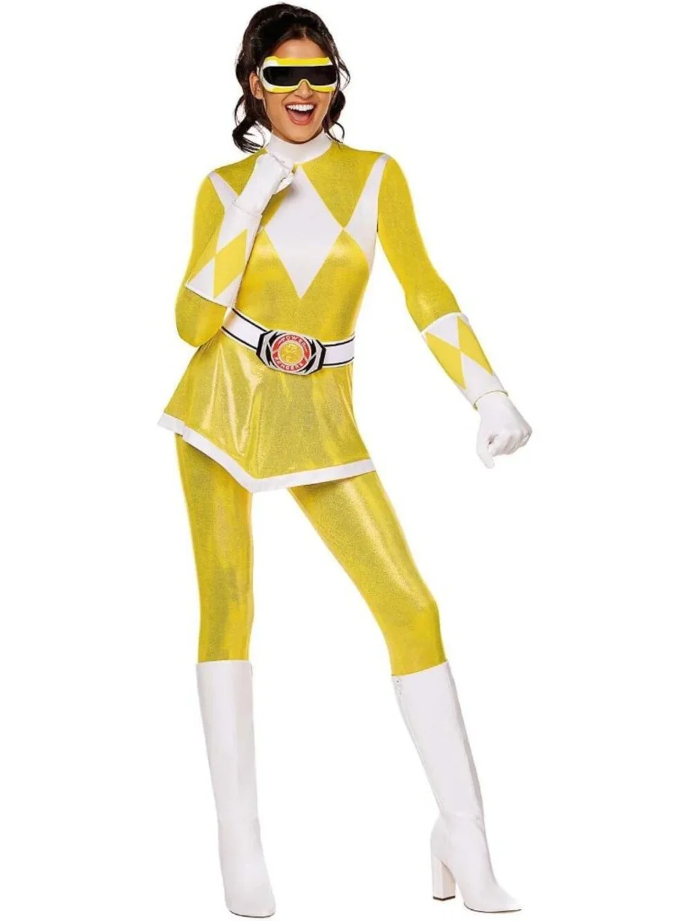 Mighty Morphin Power Rangers Adult Yellow Ranger Costume - Officially Licensed